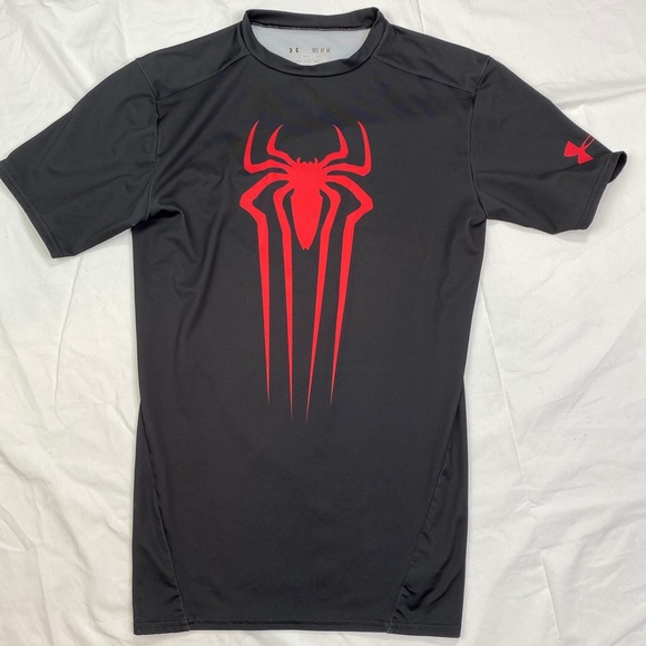 Under Armour Other - Spyder Marvel Spiderman 2 Top Short Sleeve Sz M Heat Gear Compression A031221